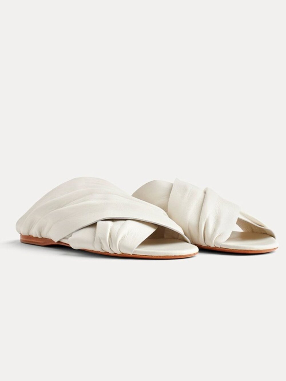 FORTE FORTE Leather Sandal Slide in Ivory